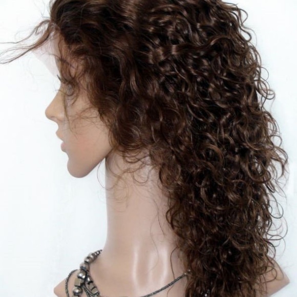 Indian 12 inch #4 Full lace Curly Wigs main image 4